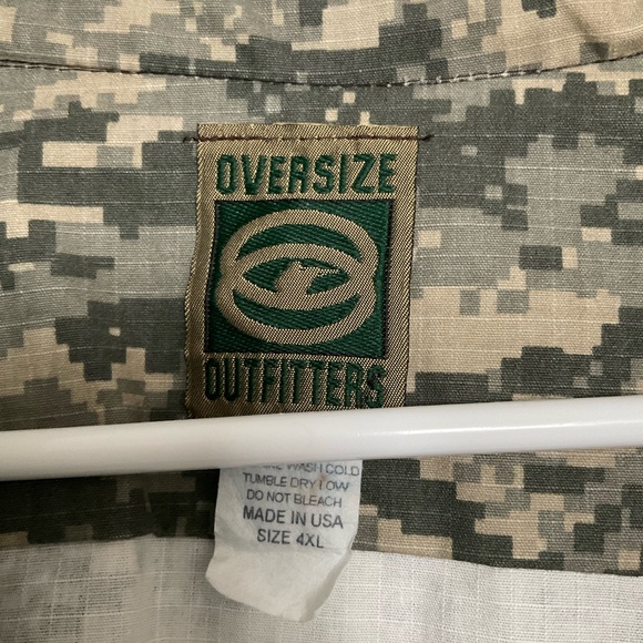 Vintage Oversize Outfitters Digital Camouflage Print Mens Sz 4X Hunting Shirt - Picture 3 of 7